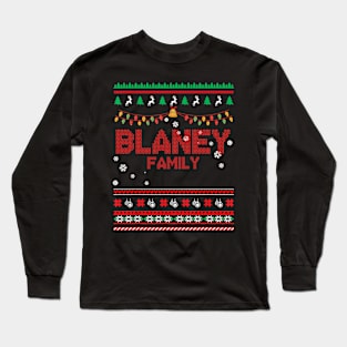 Blaney Family Christmas, Name Xmas , Merry Christmas, Name , Birthday, Middle name Long Sleeve T-Shirt